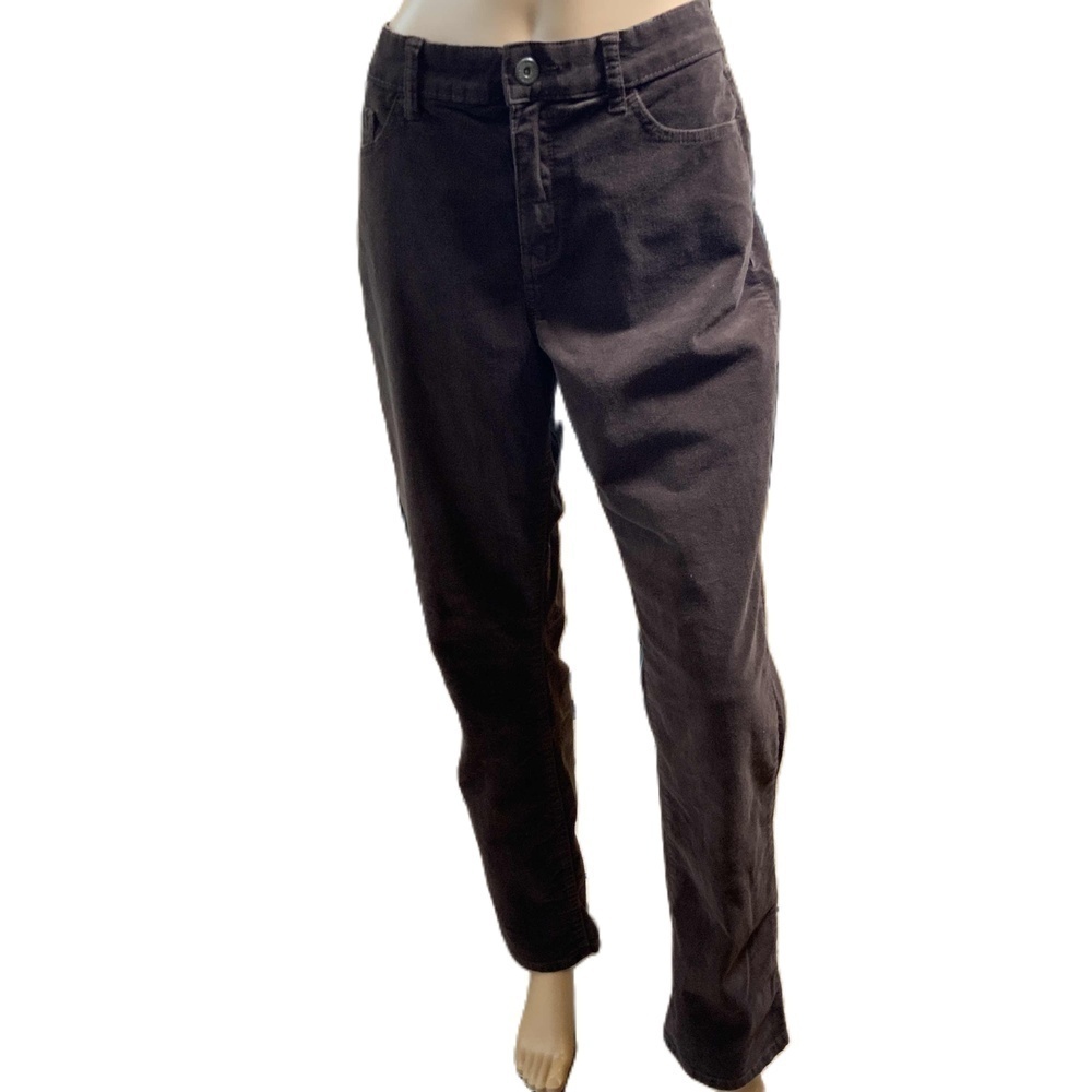 St. Johns Bay Brown Straight Leg Casual Corduroy Pants 14 Preppy Twee Aesthetic